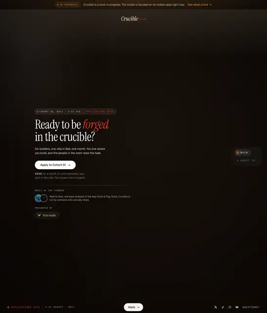 Aperçu de Crucible Club