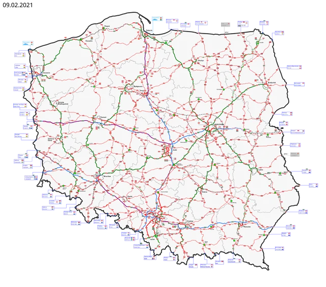Liste des routes nationales de la Pologne