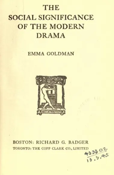 The Social Significance of the Modern Drama