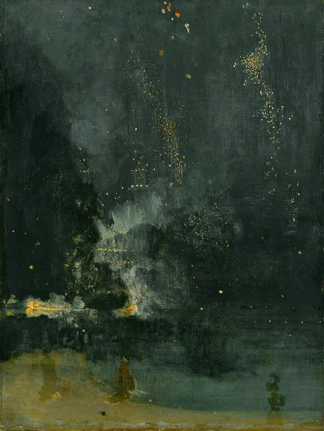 Nuit en noir et or, la fusée qui retombe