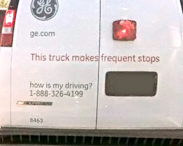 "How's my driving?" sign