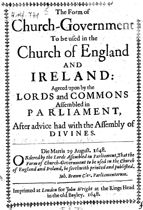 The Form of Presbyterial Church Government