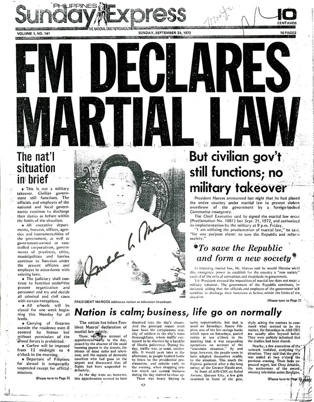 Martial law under Ferdinand Marcos