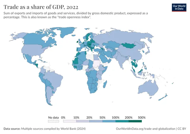 List of countries by trade-to-GDP ratio