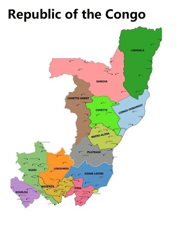 Departments of the Republic of the Congo