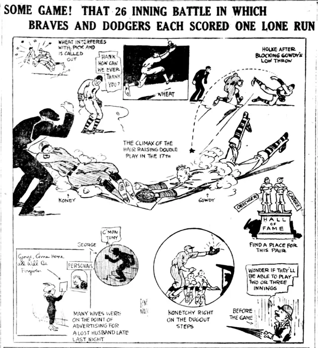Brooklyn Dodgers 1, Boston Braves 1