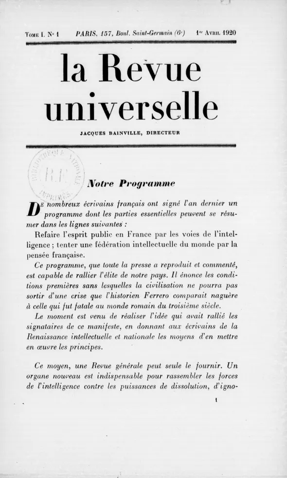 La Revue universelle