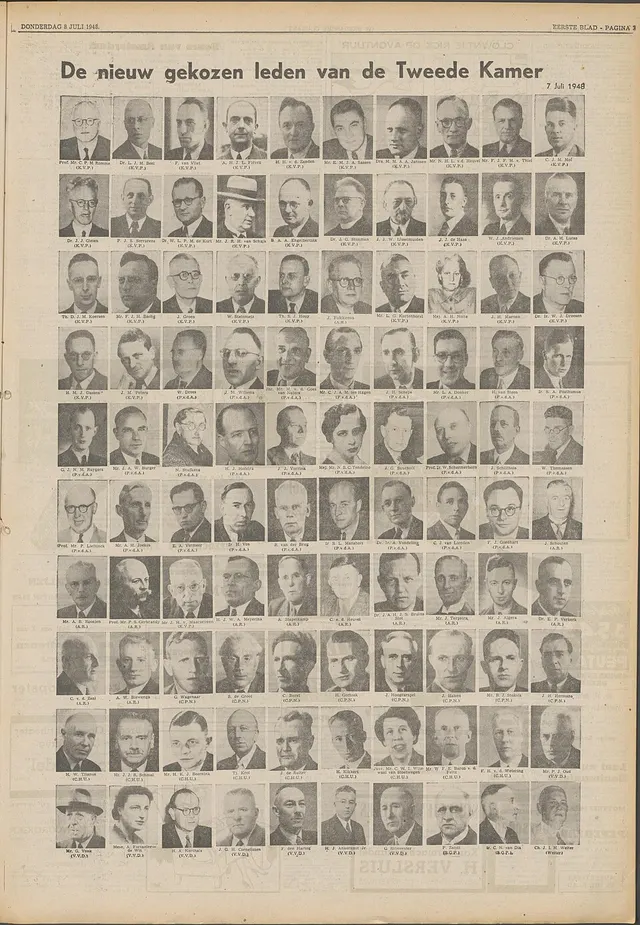 List of members of the House of Representatives of the Netherlands, 1948–1952