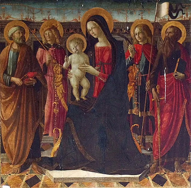 Madonna con Bambino in trono tra san Pietro, san Sigismondo, sant'Ansano e san Paolo