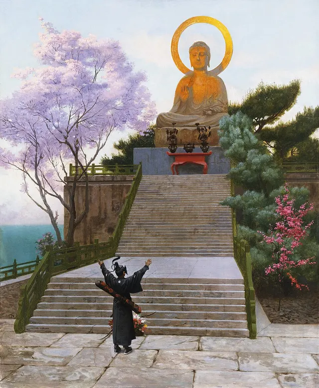 Japonais implorant une divinité