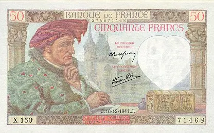 Billet de 50 francs Jacques Cœur