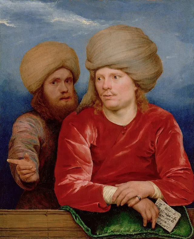 Double portrait d'hommes en turban