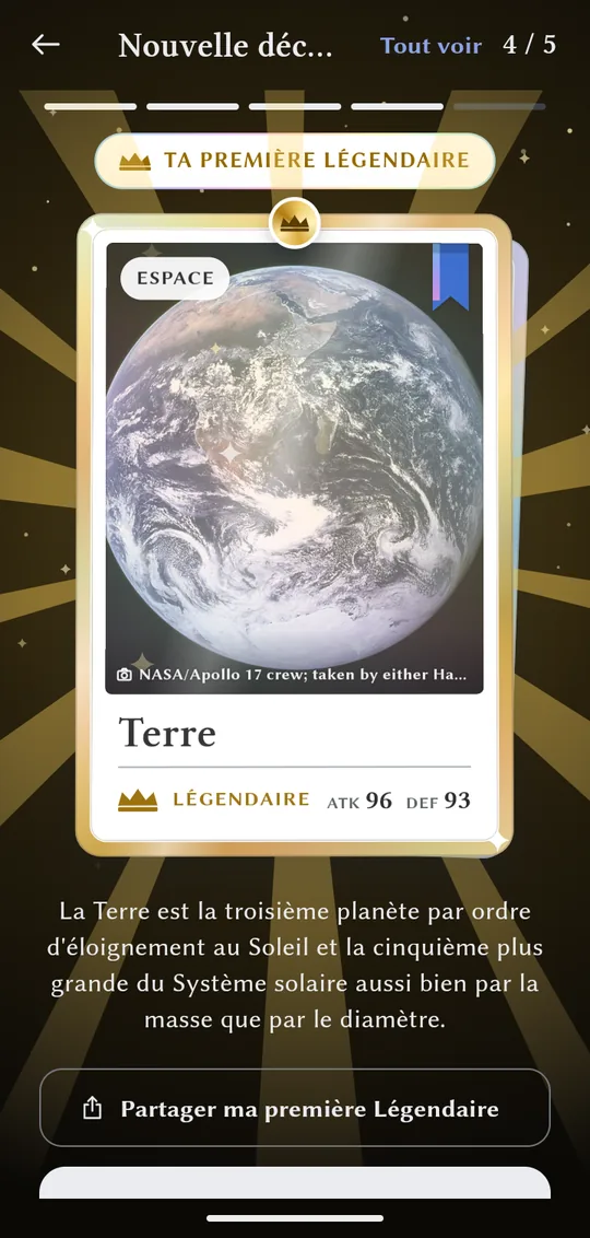 An Epic card reveal